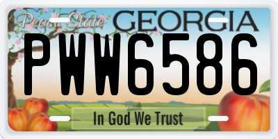 GA license plate PWW6586