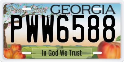 GA license plate PWW6588