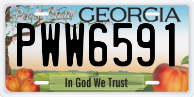 GA license plate PWW6591