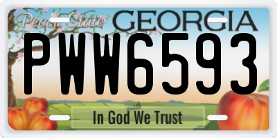 GA license plate PWW6593