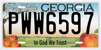 GA license plate PWW6597