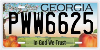 GA license plate PWW6625