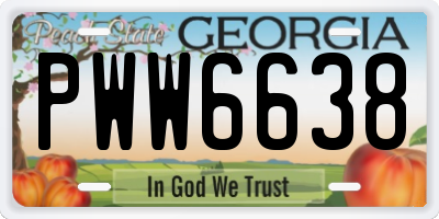 GA license plate PWW6638