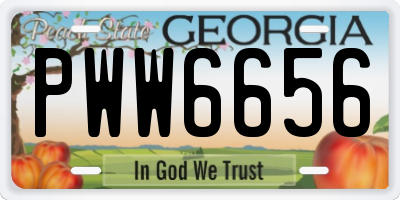 GA license plate PWW6656