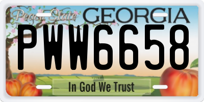 GA license plate PWW6658