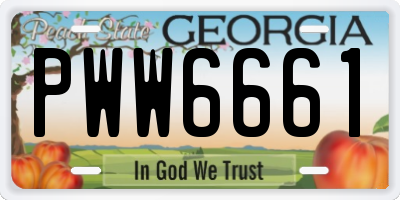 GA license plate PWW6661