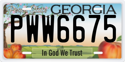 GA license plate PWW6675