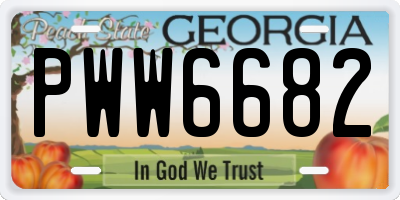 GA license plate PWW6682