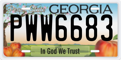 GA license plate PWW6683