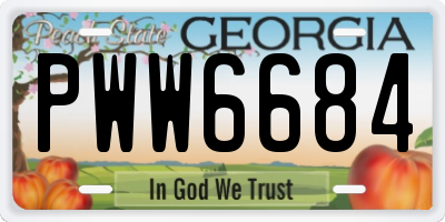 GA license plate PWW6684