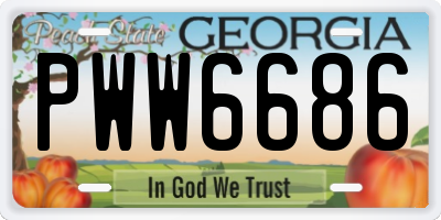 GA license plate PWW6686