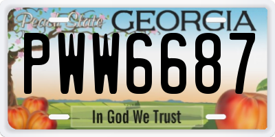GA license plate PWW6687