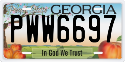 GA license plate PWW6697