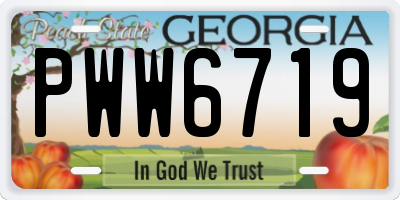 GA license plate PWW6719