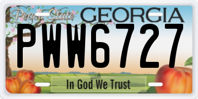 GA license plate PWW6727