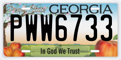 GA license plate PWW6733