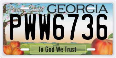 GA license plate PWW6736