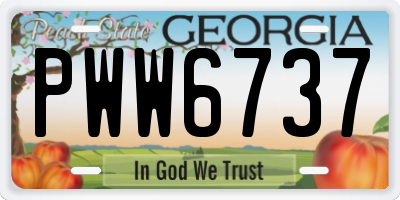 GA license plate PWW6737