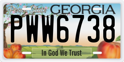 GA license plate PWW6738