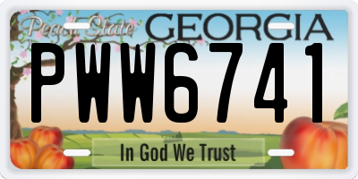 GA license plate PWW6741