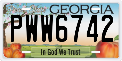 GA license plate PWW6742