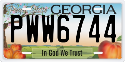 GA license plate PWW6744