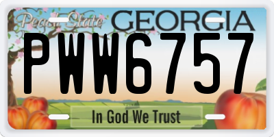 GA license plate PWW6757