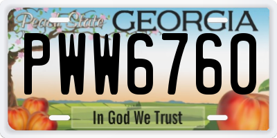 GA license plate PWW6760