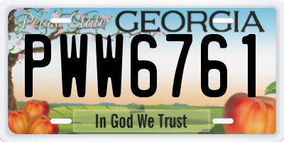 GA license plate PWW6761