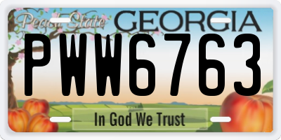 GA license plate PWW6763