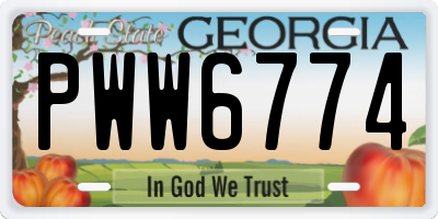 GA license plate PWW6774