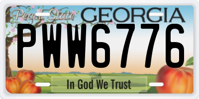 GA license plate PWW6776