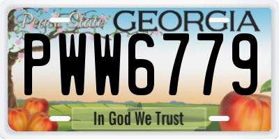 GA license plate PWW6779