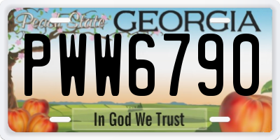 GA license plate PWW6790