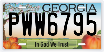 GA license plate PWW6795