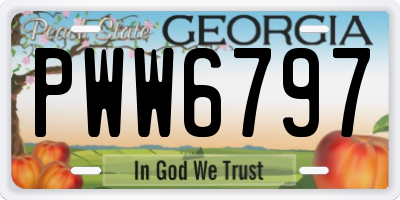 GA license plate PWW6797