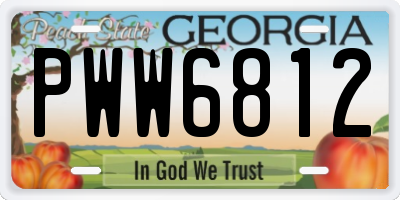 GA license plate PWW6812