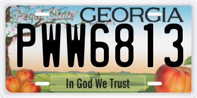GA license plate PWW6813