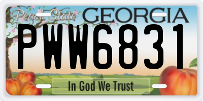 GA license plate PWW6831
