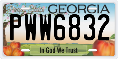 GA license plate PWW6832