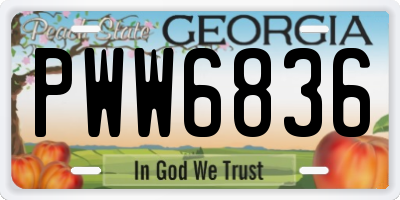 GA license plate PWW6836