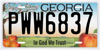 GA license plate PWW6837