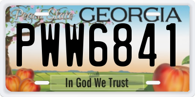 GA license plate PWW6841