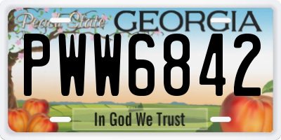 GA license plate PWW6842