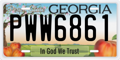 GA license plate PWW6861