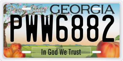 GA license plate PWW6882