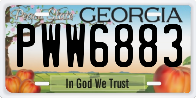 GA license plate PWW6883