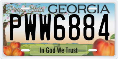 GA license plate PWW6884