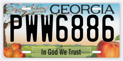 GA license plate PWW6886