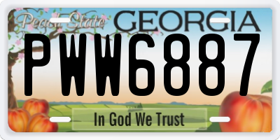 GA license plate PWW6887